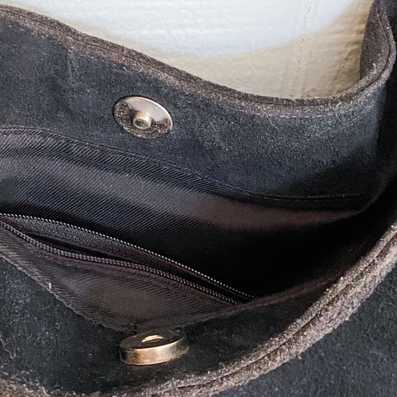 ST. JOHN’S BAY Vintage 80’s/90’s Black Suede Tote - Picture 9 of 10